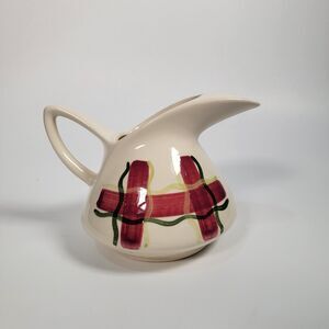 Purinton Red Normandy Plaid 32 oz. Water Pitcher w Ice Lip